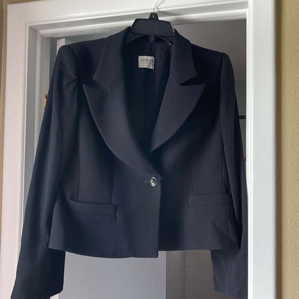 Armani Collezioni virgin wool black blazer